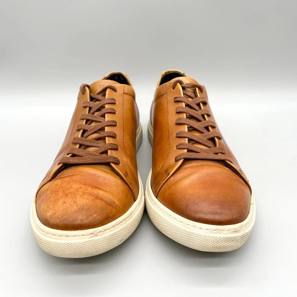 Allen Edmonds Canal Court Mens 12 E Tan Leather Sneakers Casual Office Preppy